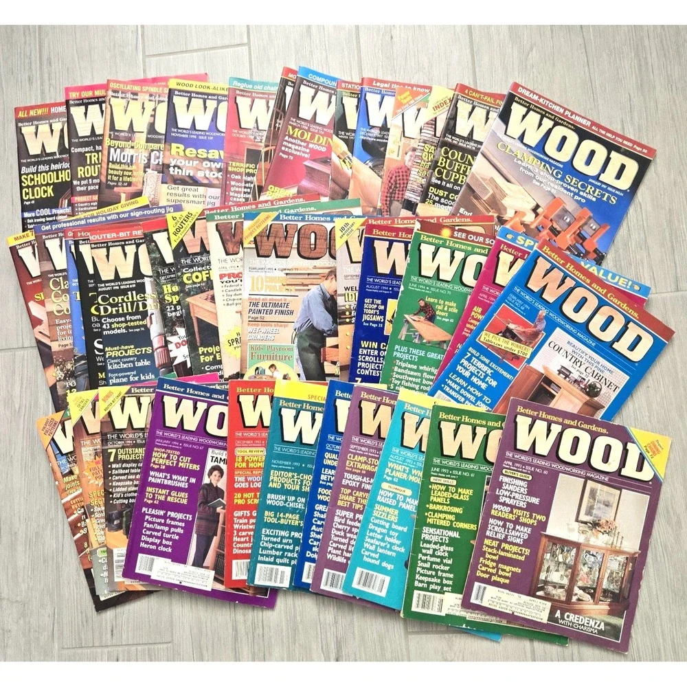 Wood Magazine: Lot of 38 issues 1993-1999 Better Homes & Gardens - Woodworking